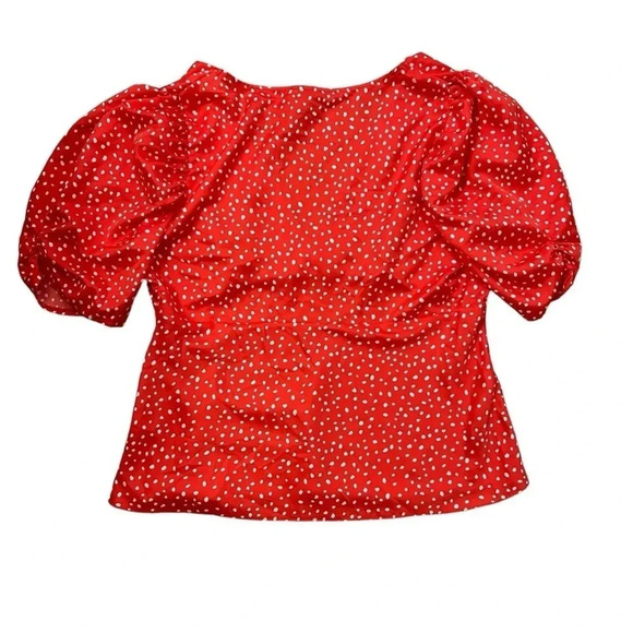 ASOS DESIGN short sleeve  tea blouse in splodge print sz 12 nwt - Picture 5 of 7